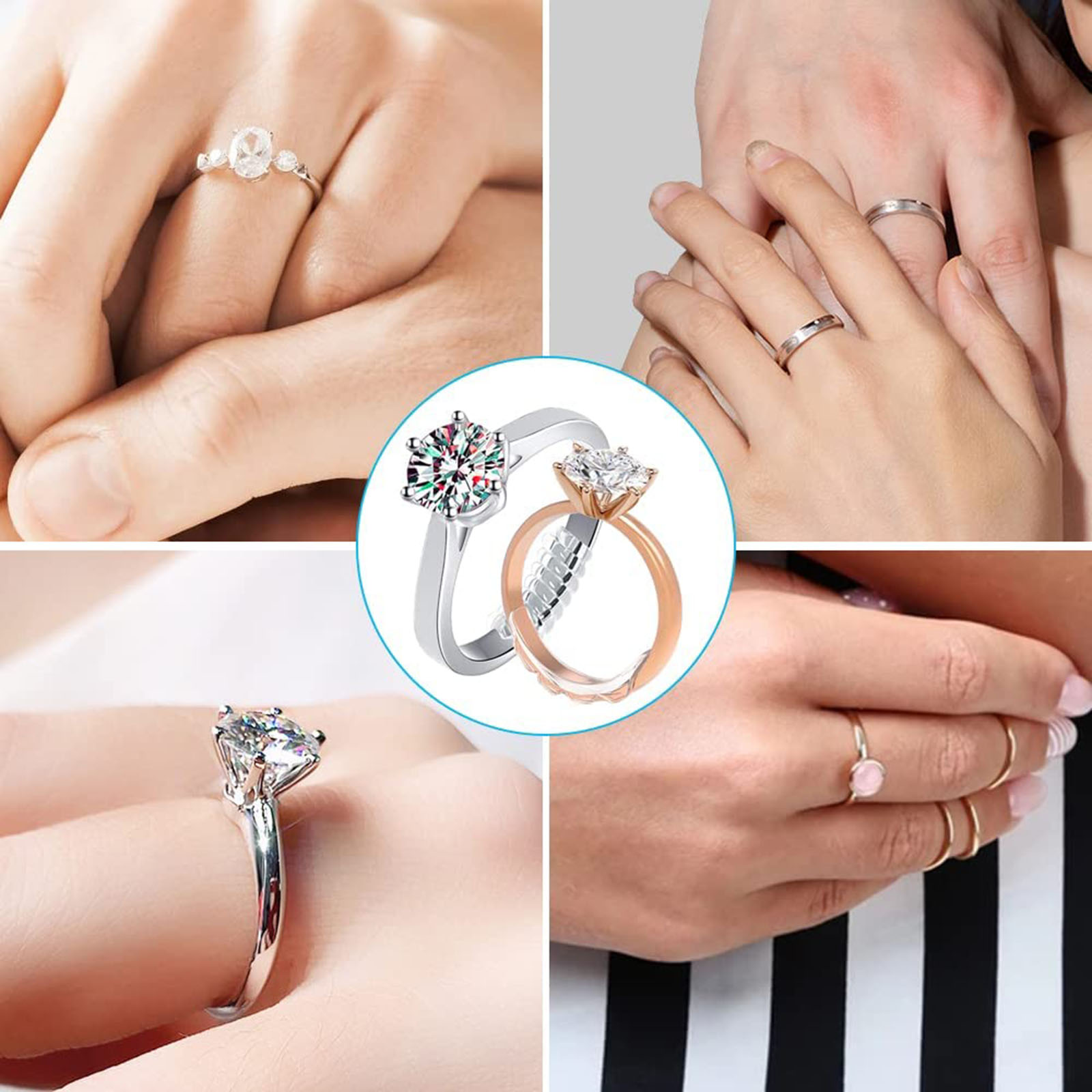 16Pcs Ring Guard Ring Sizer for Loose Rings Ring Size Adjusters for Wedding  Rings 4 Style Ring Spacers Spiral Tightener 